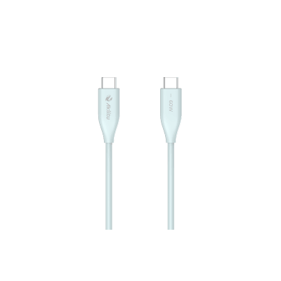 Cable de Carga USB-C a C / 1.5 Metros (4.92 Pies) / Potencia 60W / Velocidad Transferencia 480 Mbps / Tecnología GaN (Nitruro de Galio) / Fast-Charging / Material Silicona No Tóxica / Conector Aluminio Anodizado